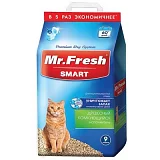 Комкующийся наполнитель для короткошерстных кошек Mr. Fresh Smart древесный 9 л (дефект 5-10 см)