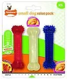 Набор игрушек для маленьких собак Nylabone из 3 косточек (бекон/курица/курица), XS
