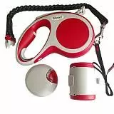 Рулетка для собак + фонарик + бокс для лакомства Flexi "Vario Set M" трос 5м 20кг красный 