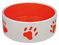 Миска керамическая для собак Трикси 0,8 л 16см с рисунком Лапка 24402