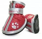 Ботинки для собак Triol мягкие 2 красные с "лапками" 45*40*50 мм