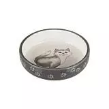 Миска для кошек короткомордых пород Трикси 24784 0,3л/ф 15 см серый