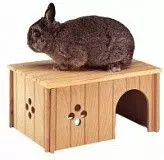 Домик для кроликов Ферпласт SIN 4646 деревянный 33*23,6*16 см