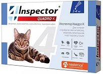 Капли от внешних и внутренних паразитов для кошек до 4кг Inspector 1 пипетка (дефект: повреждена коробочка)