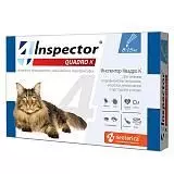 Капли для кошек от 8 до 15 кг и внешних и внутренних паразитов Inspector Quadro 1 пипетка