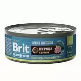 Консервы для взрослых собак мелких пород Brit Premium by Nature курица/цукини 100 г