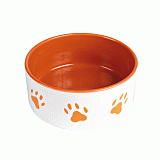 Миска керамическая для собак Трикси с рисунком Лапка 0,3 л*12 см