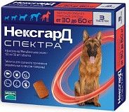 НексгарД Спектра XL – жевательная таблетка от клещей, гельминтов и блох для собак весом 30-60 кг 1 табл.