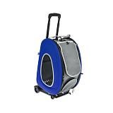 Сумка-тележка для собак до 8 кг Ibiyaya складная 3в1 (сумка, рюкзак, тележка) синяя