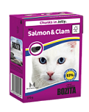 Консервы для кошек Бозита кус в желе лосось/мидии 370г